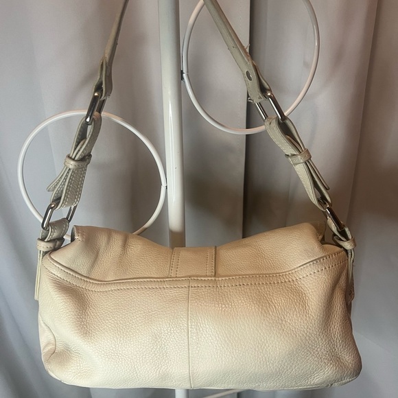 Vintage Clarks Cream Leather Shoulder Bag - Picture 6 of 12